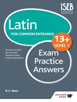 cover image of Latin for Common Entrance 13+ Exam Practice Answers Level 1